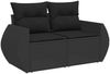 vidaXL 6-tlg. Garten-Sofagarnitur mit Kissen Schwarz Poly Rattan 3221384 Bild 3