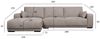 Ecksofa Fonora Taupe - Linke Recamiere, Federkern & Stoff-Bezug Bild 2