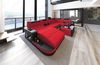 Stoff Wohnlandschaft Wave U Form - Mikrofaserstoff - rot-schwarz - Links Bild 3
