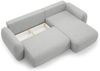 Ecksofa Schlafsofa Sofa GASTON in Stoff Puente Hellgrau Ottomane Rechts Bild 4