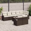 vidaXL Gartensofa-set Braun und Creme 55 x 55 x 37 cm Poly-Rattan 3346098 Bild 3