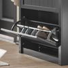 SoBuy FSR87-SCH Schuhschrank, MDF, Lackiert, Dunkelgrau, 80 x 110 x 24 cm Bild 4