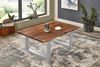 Couchtisch Baumkante massiv Akazie nussbaumfarben 140 x 75 cm silber BILLY 72625954 Bild 3