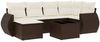 vidaXL 7-tlg. Garten-Sofagarnitur mit Kissen Braun Poly Rattan 3254010 Bild 2