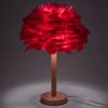 LED-Tischlampe 43 × 30 cm, Deko-Lampe mit Federn 110-240V, Nachttischlampe Rot Bild 2