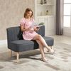 HOMCOM 2-Sitzer Stoffsofa Polstersofa Sitzmöbel Loungesofa Holz Schaumstoff Dunkelgrau 117 x 56,5 x 77 cm Bild 5