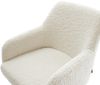 Drehstuhl Greg-Flex Teddystoff Beige Kreuzgestell breit Weiß 360° drehbar Wippfunktion Taschenfederkern Bild 4