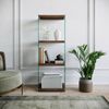 Dmora Bücherregal Zenobie, Büroregal, Mobiler Buchhalter, Bücherbrett, 40x35h120 cm, Nussbaum Bild 4