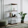 Dmora Bücherregal Zenobie, Büroregal, Mobiler Buchhalter, Bücherbrett, 40x35h120 cm, Nussbaum Bild 2