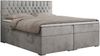 Boxspringbett mit 2 Bettkästen, Matratze und Topper - PERA - 180x200cm - Hellgrau Velours - H3 Bild 3