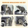 Katzenkratzbaum 45x40x66 cm mit 2 Höhlen, Liegefläche und Spielball – dunkelgrau Bild 4