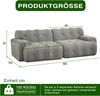 2-Sitzer Sofa B 224 x T 104 x H 66 cm, Stoff in Grau, modulares Design Bild 5