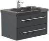 Badmöbel Granit India Black Damo 75 cm 1 Hahnloch SoftClose grafit : Grafit Bild 3