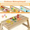 4 in 1 Kinder Kindersitzgruppe mit Abnehmbarem Deckel & 2 Aufbewahrungsboxen Holz Spieltisch Bild 5