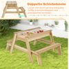 4 in 1 Kinder Kindersitzgruppe mit Abnehmbarem Deckel & 2 Aufbewahrungsboxen Holz Spieltisch Bild 4