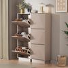 UEV Schuhschrank mit 2/3 Klappen schmal Schuhkommode mit Kippschutz Schuhregal (Packung, Schuhständeregal mit Drucktüröffner für Flur Eingang Platzsparend) Trennwände verstellbar und abnehmbar für verschiedene Schuhtypen Bild 4