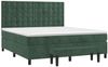 vidaXL Boxspringbett mit Matratze Dunkelgrün 180x200 cm Samt 3138100 Bild 2