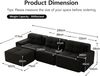 Sofa Boneless – Sitzfläche Tiefsitz 74 cm, Cordstoff Schwarz, modular & montagefrei,293*177*69 cm Bild 3