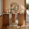 STILVORA Beistelltisch 120CM Konsolentisch mit Silber-Optik & Stabiler U-Form-Basis (Moderner Spiegeltisch Kratzfest & Leicht zu Reinigen, Luxus Wohnzimmer Tisch für Raumaufhellung) Bild 2