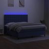 vidaXL Boxspringbett mit Matratze & LED Blau 180x200 cm Stoff 3135219 Bild 4