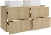 Vente-unique - ORISO Waschbeckenmöbel Holz, Platte Beige - B 46 cm x H 57 cm x L 120 cm Bild 4