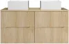 Vente-unique - ORISO Waschbeckenmöbel Holz, Platte Beige - B 46 cm x H 57 cm x L 120 cm Bild 2