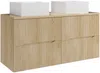 Vente-unique - ORISO Waschbeckenmöbel Holz, Platte Beige - B 46 cm x H 57 cm x L 120 cm Bild 3