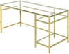 Vente-unique - TIZIO Büromöbel Glas TransparentGold - B 60 cm x H 75 cm x L 140 cm Bild 2