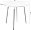 Home Collective Esstisch Runder weißer Esszimmertisch mit Beinen aus Naturbuche (für Küche, Esszimmer, Wohnzimmer - Langlebige MDF-Platte), 80 cm Durchmesser in weiß - Modernes und ergonomisches Design Bild 3