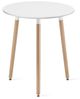 Home Collective Esstisch Runder weißer Esszimmertisch mit Beinen aus Naturbuche (für Küche, Esszimmer, Wohnzimmer - Langlebige MDF-Platte), 80 cm Durchmesser in weiß - Modernes und ergonomisches Design Bild 4