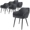 ML-DESIGN Stuhl Esszimmerstühle mit Rücken- & Armlehne moderne Design Küchenstühle (6 St), Polsterstuhl Esstischstühle 6er Set Küchenstuhl Samt Anthrazit Bild 5