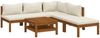 vidaXL 6-tlg. Garten-Lounge-Set mit Creme Kissen Massivholz Akazie 3086948 Bild 2