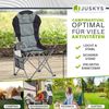 Juskys Campingstuhl Lido mit Getränkehalter & Tasche - Camping Klappstuhl gepolstert - Faltstuhl Angelstuhl Strandstuhl Chair - Stuhl Grau Bild 2