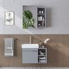Roomart LYCIA-72 Badmöbel Set– 3-teiliges Badezimmermöbel Set - Unterschrank, Waschbecken & Spiegelschrank - H 54 x B 38.6 x T 72 cm • Grau Bild 2