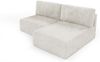 Ecksofa mit Schlaffunktion NATALIA XS in Stoff Tilia Creme Ottomane Rechts Bild 2
