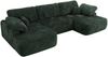 U-förmige Ecke, Ecksofa mit schlaffunktion und bettkasten, lose kissen, Wellenfeder, Big sofa XXL - CUBO U - Grün Cord Bild 5