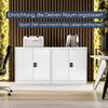 Aktenschrank abschließbar BEATA - 3 Ebenen verstellbar, Flügeltüren | Metallschrank Werkstatt Mehrzweckschrank Büroschrank aus Stahl Werkzeugschrank, 93x90x40cm Weiß Bild 3