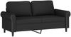 vidaXL 2-tlg. Sofagarnitur mit Kissen Schwarz Samt 3202215 Bild 4