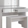 Schminktisch Annabelle Weiß Hochglanz/Weiß 110 cm mit LED-Spiegel und Bank Vicco Bild 5