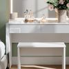 Schminktisch Annabelle Weiß Hochglanz/Weiß 110 cm mit LED-Spiegel und Bank Vicco Bild 4