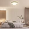 ZMH Deckenlampe LED Deckenleuchte Wohnzimmer Rund Weiß Modern Stoff Schlafzimmerlampe 3000K 12W Warmweiß Lampe mit Stoffschirm Schlafzimmer Lampenschirm Stoffdeckenlampe für Küche Flur Ø30CM Bild 3