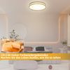 ZMH Deckenlampe LED Deckenleuchte Wohnzimmer Rund Weiß Modern Stoff Schlafzimmerlampe 3000K 12W Warmweiß Lampe mit Stoffschirm Schlafzimmer Lampenschirm Stoffdeckenlampe für Küche Flur Ø30CM Bild 4