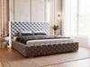 GRAINGOLD Astra Doppelbett 180x200, Polsterbett mit Kopfteil und Bettkasten, Samt-Stoff, Grau Bild 3