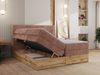 Boxspringbett, Set mit zwei Multipocket-Matratze und Topper, hohe Kopfteil, Eiche Wotan Holzrahmen - WOOD CLASSIC KING - 160 x 200 cm - Rosa Cord - H3 Bild 4