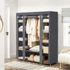 Stoffschrank XXL mit Kleiderstange, Stoff, Metall, Kunststoff, Grau, 175 x 150 x 45 cm Bild 2