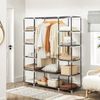 Stoffschrank XXL mit Kleiderstange, Stoff, Metall, Kunststoff, Grau, 175 x 150 x 45 cm Bild 3