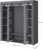 Stoffschrank XXL mit Kleiderstange, Stoff, Metall, Kunststoff, Grau, 175 x 150 x 45 cm Bild 5