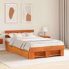 vidaXL Bettrahmen Wachsbraun 135 x 190 cm Massives Kiefernholz 3382285 Bild 1