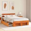 vidaXL Bettrahmen Wachsbraun 135 x 190 cm Massives Kiefernholz 3382285 Bild 3