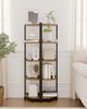 Eckregal, 5-stöckiges Bücherregal, Standregal, Lagerregal, Eck-Bücherregal, Geeignet für Wohnzimmer, Arbeitszimmer und Büro, 30 x 30 x 136 cm, Vintagebraun-Schwarz Bild 4